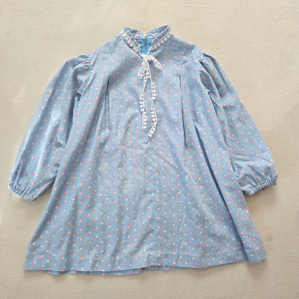 Vintage Floral Short Dress 4t